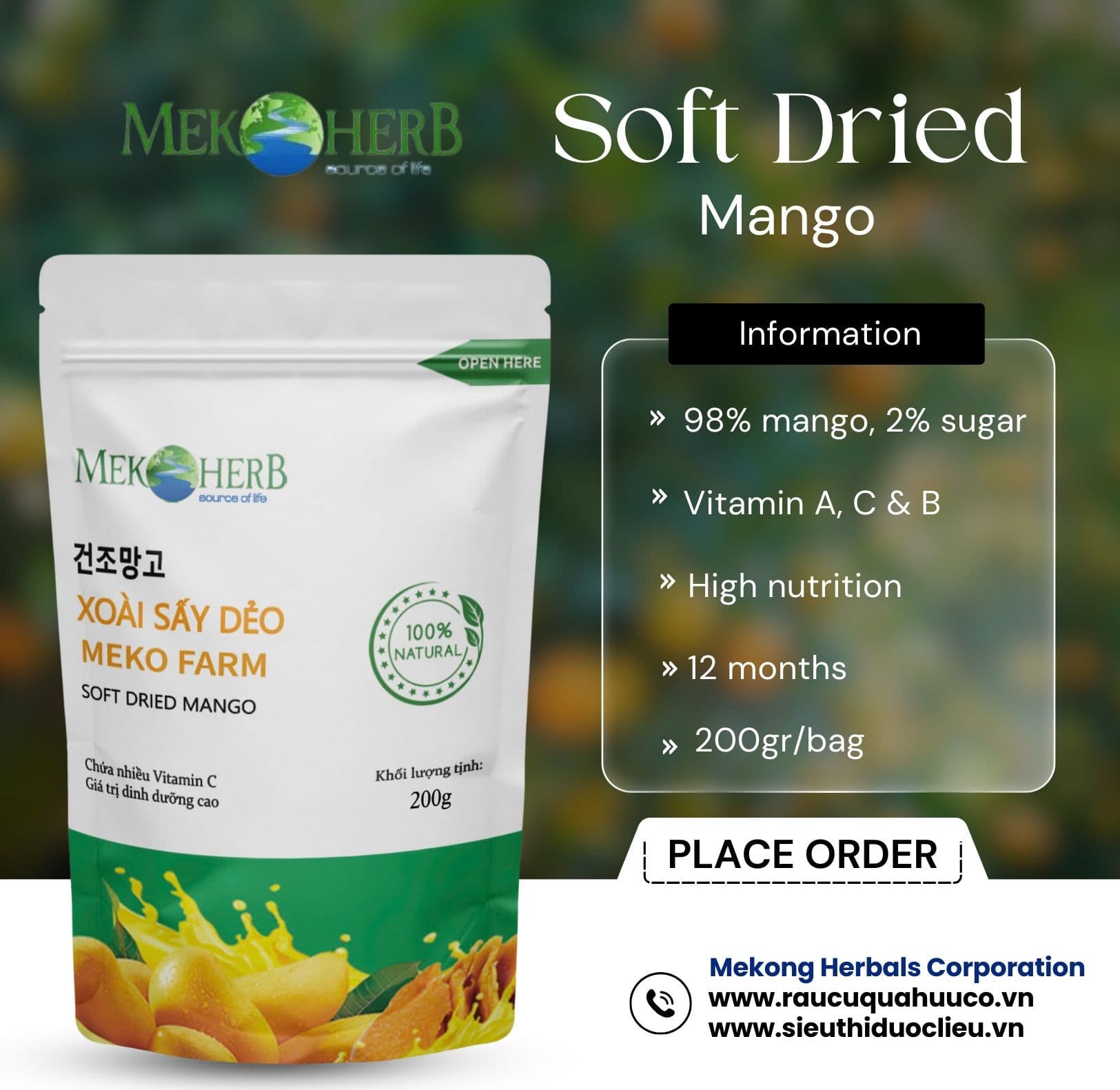 Soft dried mango